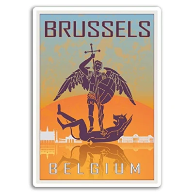 Image of 2 x 10cm Brussels Belgium Vinyl Stickers Sticker Car Luggage Travel #19004 (10cm Tall)