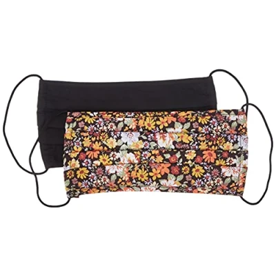 Image of PIECES Women&#039;s AOP:2 Pack Burnt Henna Flower+Solid Mouth Nose Masks, One Size