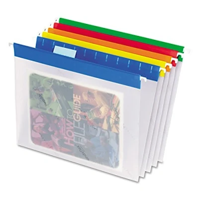 Image of Pendaflex 55708 Poly Hanging File Folders, 1/5 Tab, Letter, Assorted Colors (Box of 25)
