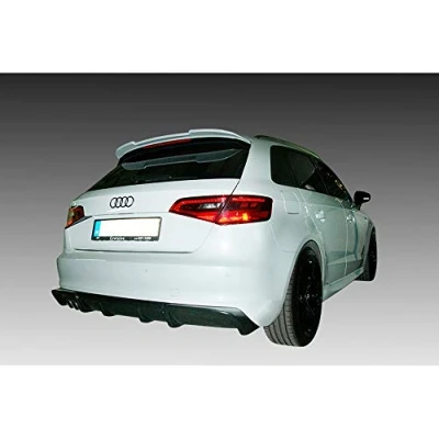 Image of Rear bumper skirt (Diffuser) compatible with Audi A3 8V Sportback 2012 (Left exhaust recess) (ABS)