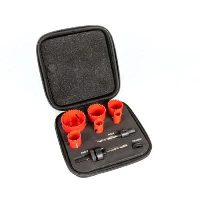 Image of Rothenberger 114202 Plumbers Hole Saw Kit 19 22 29 38 44 57mm