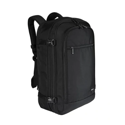 Image of Amazon Basics 45L Carry On Travel Backpack with Carrying Handle, Padded Shoulder Straps, Sternum and Waist Belt 15 Inch Laptop Sleeve, One Size, Black