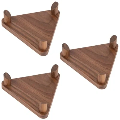 Image of PUERSI Ball Stand Display Set of 3, for Basketball Football Soccer Volleyball, Walnut Holder Case Rack