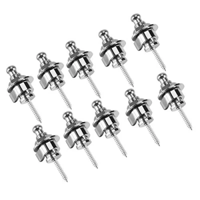 Image of Silver Schaller Strap Locks,Guitar Locks Buttons 10pcs/Bag Security Metal Guitar Quick Release Straplocks Antiskid Retainer System