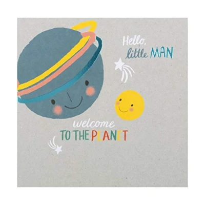Image of Hallmark Baby Boy Birth Congratulations Card Cute Planets Design