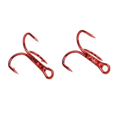Image of Alomejor 100PCS Fishing Treble Hooks Round Bend Barbed Hook Strong High Carbon Steel Fish for Baits Pike Lures(8#)