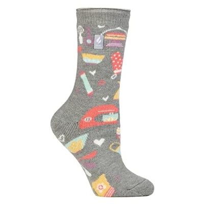 Image of HEAT HOLDERS Womens Fun Hobby Socks Lite Novelty Winter Fleece Lined Thermal (4 8, Love To Bake)