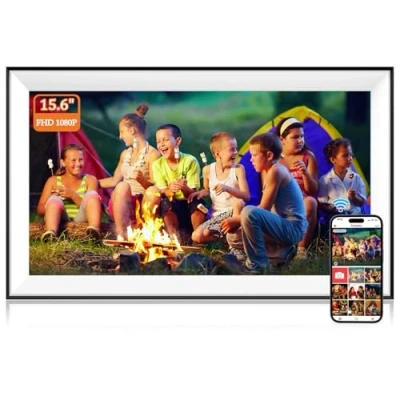 Image of Hesmor Frameo Digital Photo Frame WiFi 15.6 Inch Picture Frame, 1920x1080 FHD IPS Touchscreen, 32GB Auto Rotate, Electronic Frames Share Photos/Videos Anywhere