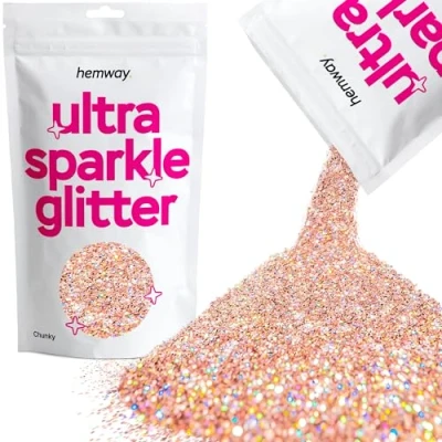 Image of Glitter Rose Gold Holographic Ultra Sparkle Sequins Nail Face Festival Christmas Halloween Makeup Chunky 100g / 3.5oz