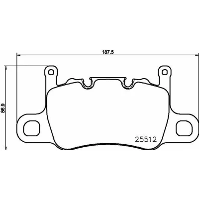 Image of 98135294880, 98135294882, 98135294981, 99135294880, 99135294881 Brake pad set BREMBO P 65 037 prepared for wear indicator without accessories