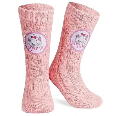 Image of Disney Fluffy Socks for Women and Teenagers Soft Warm Slipper Non Slip One Size Lounge Wear Gifts Women(Pink Marie)