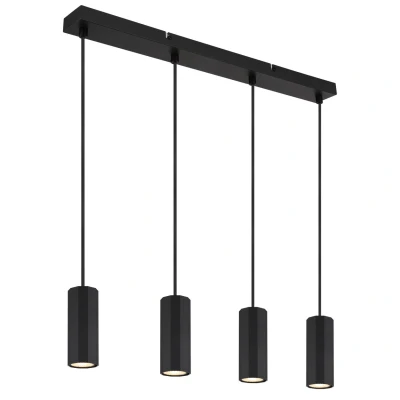 Image of James Bar Pendant Ceiling Light Matt Black 4x GU10