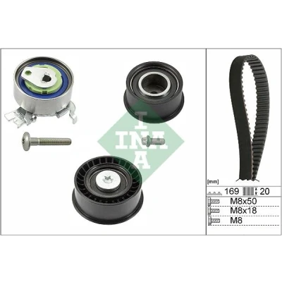 Image of 09128516, 09128656, 09128740, 1606190, 1606274 Timing belt kit INA 530 0078 10 169 with screw VAUXHALL: Vectra Mk1 CC, Saloon