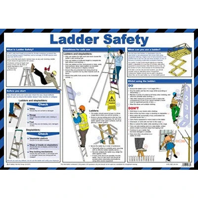 Image of Safety First Aid Group Ladder Poster, A2, Laminated