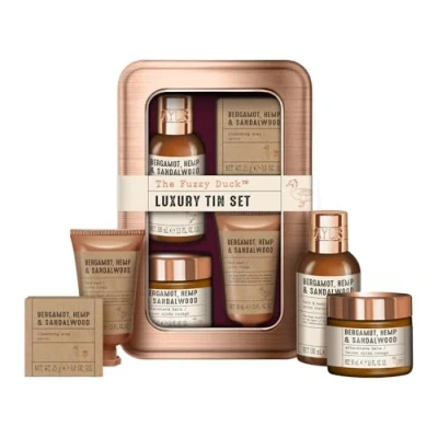 Image of Baylis &amp; Harding The Fuzzy Duck Bergamot, Hemp Sandalwood Men&#039;s Luxury Grooming Tin Gift Set Vegan Friendly (Pack of 1)