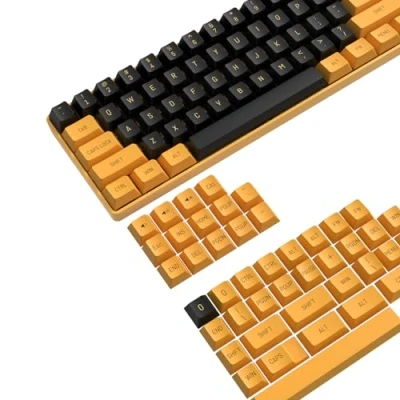 Image of MAMBASNAKE 150 Keys PBT Double Shot Full Keycap Set,OEM Profile,ANSI US Layout for 61/68/87/98/104 Mechanical Keyboard,Compatible with Cherry Gateron Otemu Kailh MX Switch (Black Gold)