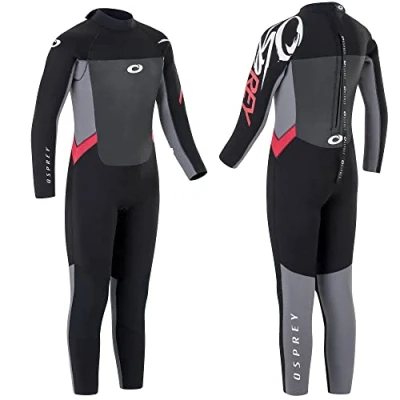 Image of Osprey Boys Full Length 5 mm Winter Wetsuit, Kids Neoprene Surfing Bodyboarding Origin, Red, LT