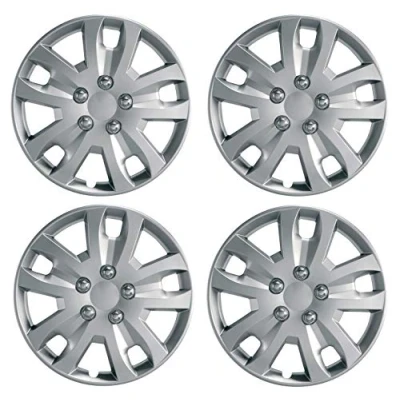 Image of UKB4C Set x 4 Silver Multi Spoke Wheel Trims Hub Caps Covers Protectors (15&quot;)