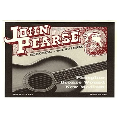 Image of John Pearse Strings 710NM For Acoustic Guitar Phosphor Bronze Wound New Medium 13 55
