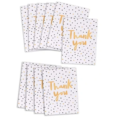 Image of UK Greetings Multipack of 10 Thank You Cards For Him/Her/Friend Teacher/Gift Appreciation &amp; Other Events Spotty Designs