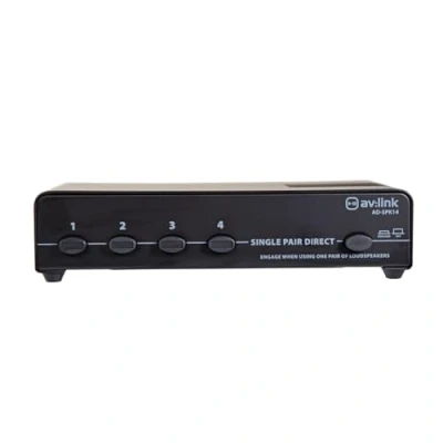 Image of AV:Link 4 Way Speaker Switch Selector An Audio Splitter Switcher Box for Up To Stereo Pairs of Speakers from a Single Amplifier 140W Max Per Channel &amp; Designed 16 Ohm