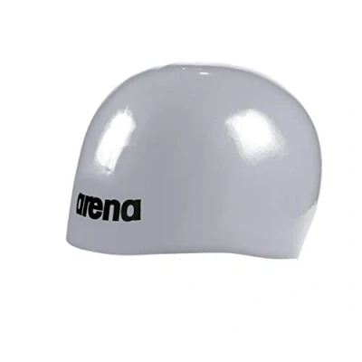 Image of ARENA Unisex Molded Pro II USA Swim Cap for Adults Comfortable Tight Fit Pool Training and Racing Accessory, Silver, One Size