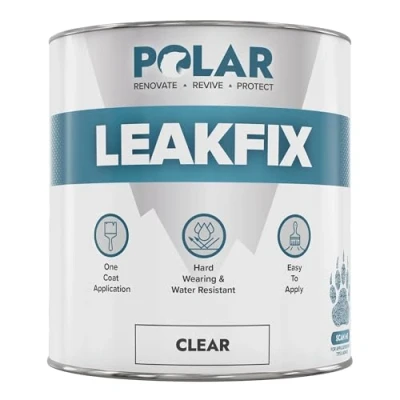 Image of Polar Premium Leak Seal Clear Paint 500ml Instant Waterproof Roof Sealant Ideal for Leaks, Cracks &amp; Repair Concrete, Brick, Metal, Drainpipes Gutters Easy to Apply