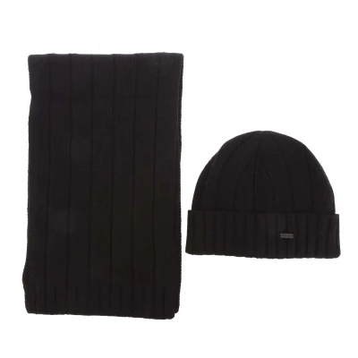 Image of HUGO Zohoh Knitted Hat and Scarf Set
