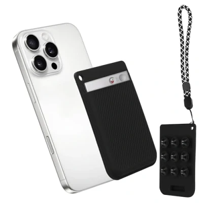 Image of kwmobile AI Voice Recorder Cover Compatible with PLAUD Note Recoder Suction cup mount Black