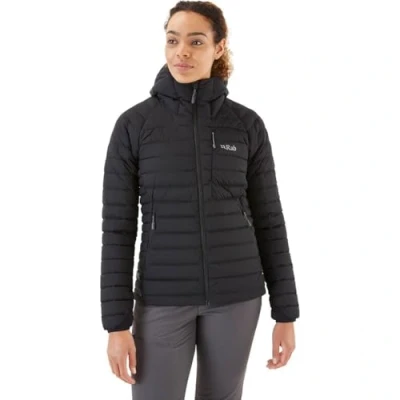 Image of Rab Women&#039;s Infinity Microlight Down Gore Tex Infinium Jacket for Trekking, Climbing, Skiing, &amp; Casual Black 10