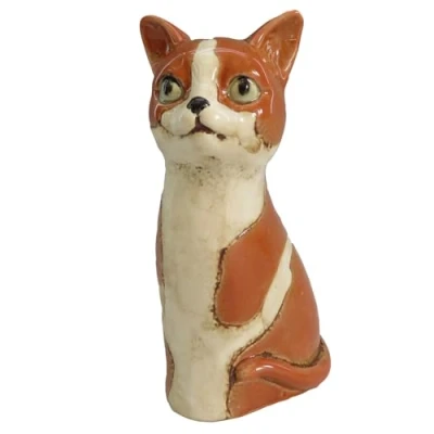 Image of Shudehill Giftware Village Pottery Top Cat Hand Finished Ceramic Vase Ginger Tom or Black &amp; White (Ginger Tom)