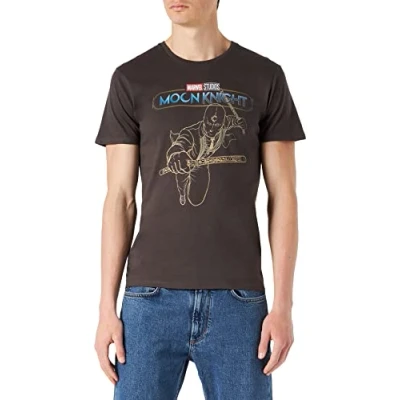 Image of Marvel Men&#039;s Metlatmts016 T Shirt, Charcoal, S