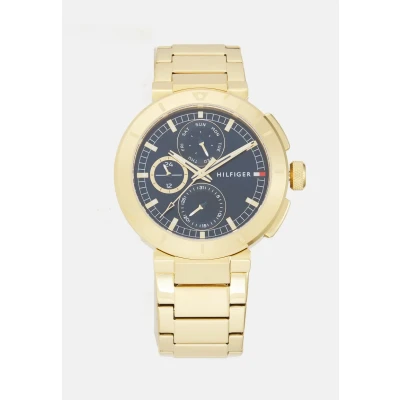 Image of Tommy Hilfiger Lorenzo Chronograph watch goldcoloured/blue, Men&#039;s, Size: One Size, Gold coloured/blue