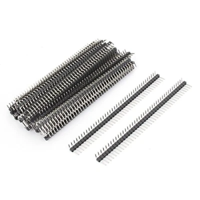 Image of sourcing map 30pcs Right Angle Single Row 40 pin 2.54mm Male Header for Breadboard