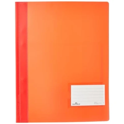 Image of Durable DURALUX A4 Document Folder Red Made From PVC Extra Wide For Filing Punched Pockets Pack of 25