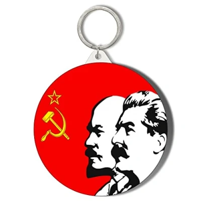 Image of Gift Insanity LENIN AND STALIN 45mm Keyring