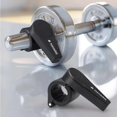 Image of Navaris Barbell Clamps 25mm Weight Bar Gym Clips Perfect for Weightlifting, Cross Fit &amp; Home Use Set of 2 with Fast Release and Secure Lock Feature