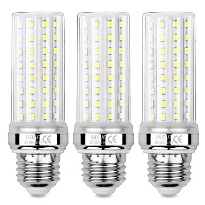 Image of SAUGLAE 20W LED Corn Bulbs, 150W Incandescent Bulbs Equivalent, 6000K Daylight White, 2300Lm, E27 Edison Screw Light 3 Pack