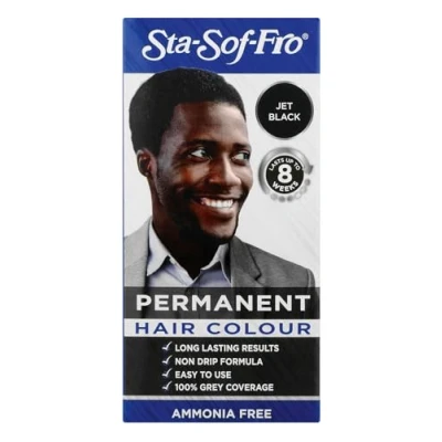 Image of Sta Sof Fro Permanent Black Hair Dye for Men Cream Formula, Jet Color