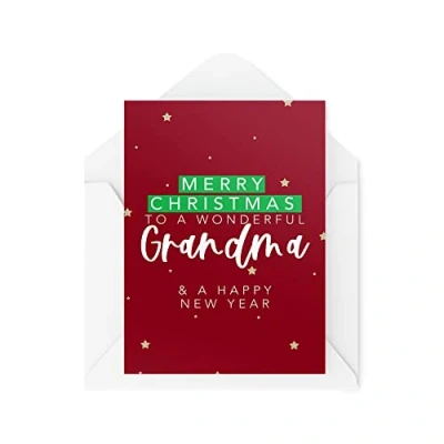 Image of Grandma Christmas Card Merry to a Wonderful Grandparent Cards Nana CBH1440