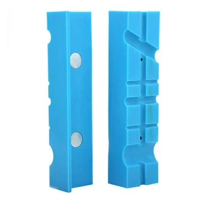 Image of 2pcs Vise Jaws, 5.5&quot; Multi Groove Magnetic Soft Bench Vice Jaw Pad Accessories