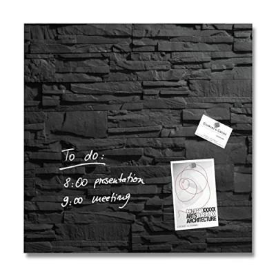 Image of SIGEL GL169 Premium Glass magnetic Board, glossy surface, 48 x cm, easy mounting, Black Artverum