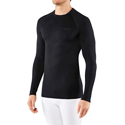 Image of FALKE Men&#039;s Maximum Warm Base Layer Top, Breathable, Black (Black 3000), M (1 Piece)
