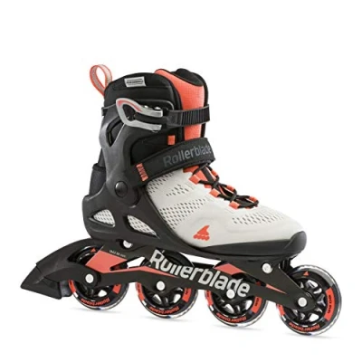Image of Rollerblade Macroblade 80 Women&#039;s Adult Fitness Inline Skate, Grey and Coral, Performance Skates