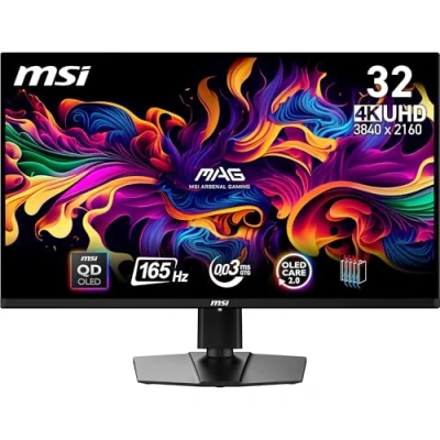 Image of MSI MAG 321UP QD OLED 31.5 Inch 4K UHD Gaming Monitor 3840x2160 Quantum Dot Panel, 165Hz,0.03ms,DCI P3, DisplayHDR True Black 400 DP 1.4a, HDMI 2.1(UHD 165Hz), USB Type C