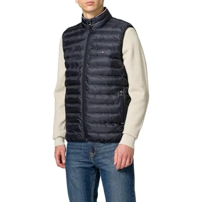 Image of Tommy Hilfiger Packable Recycled Waistcoat, Men&#039;s, Size: Small, Desert sky