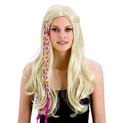 Image of Wicked Costumes Groovy Hippie Blonde Fancy Dress Wig