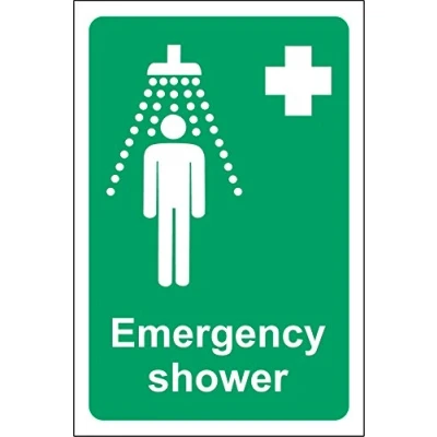 Image of Emergency shower Safety sign 1.2mm Rigid plastic 400mm x 300mm
