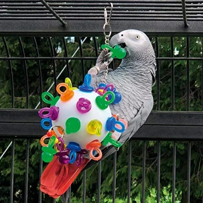 Image of Northern Parrots Super Binkies Hanging Acrylic Whiffle Ball Parrot Toy Large