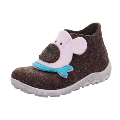 Image of Superfit Baby Boys Happy Hausschuhe, Dunkelbraun/GRAU 3000